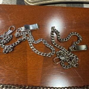 Silver pocket Watch chains one 15 1/2 inches and the other is 16 inches